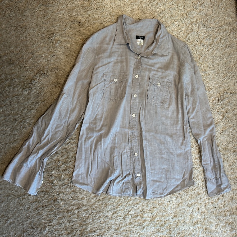 J CREW long sleeved butting down shirt size M
